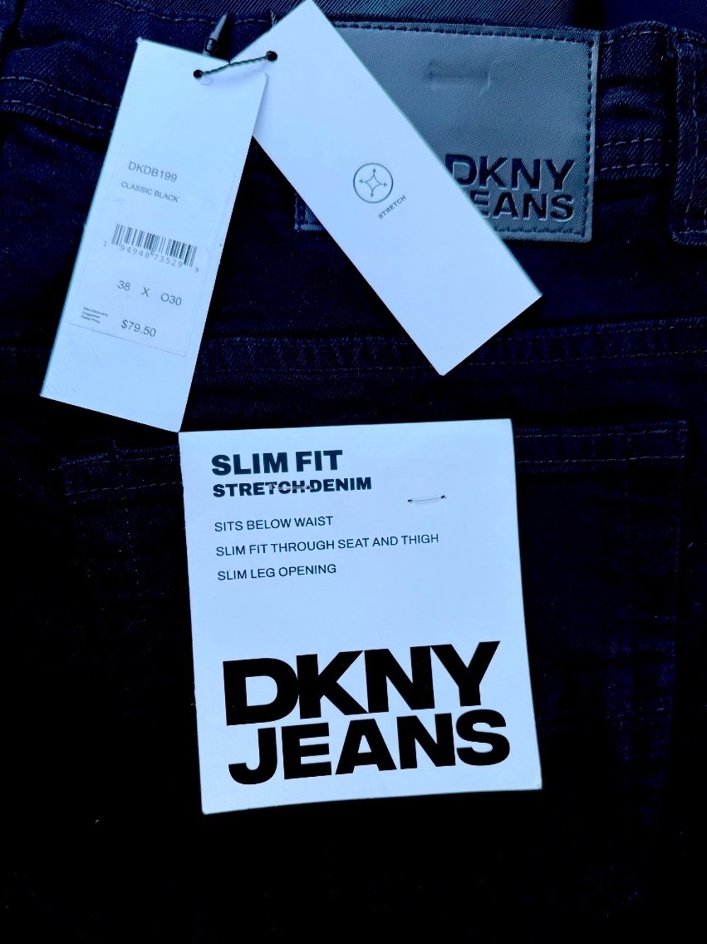 DKNY Men's Slim Straight Black Jeans - Picture 6 of 8